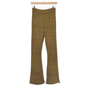 Free People Olive Green Knit Flare Pants